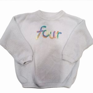 BOUTIQUE KIDS UNISEX "FOUR" SWEATER SZ 4T